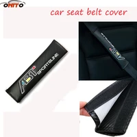 good quality 1pcs carbon fiber car seat belt cover abt logo for passat b6 b7 cc golf mk5 mk6 tiguan car styling