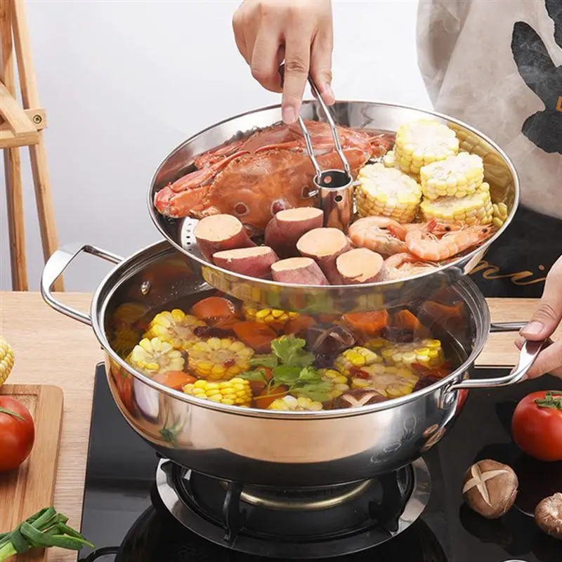 

1 Set Durable Stainless Steel Multifunctional Useful Stickpot Steam Pot for Kitchen Restaurant Home