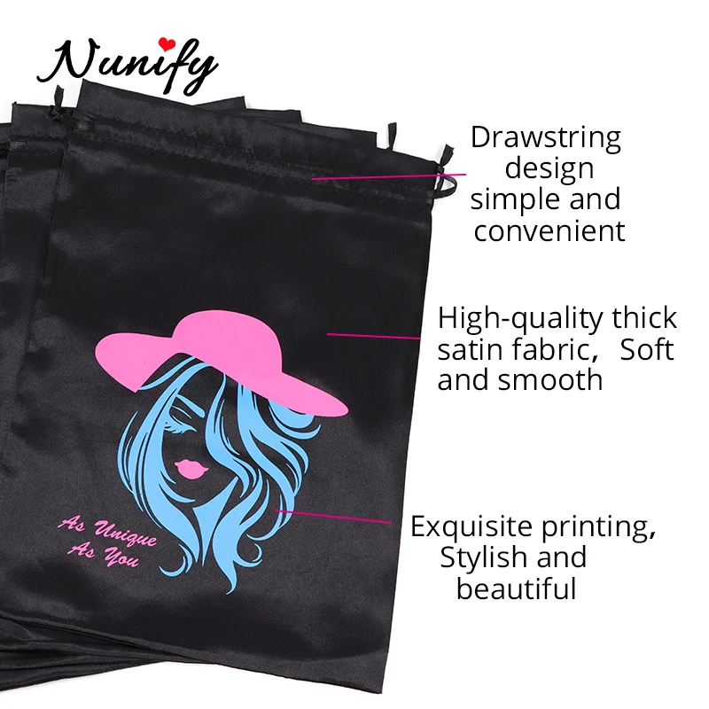 Nunify атласный мешок для волос лента на шнурке товары класса люкс шелковая