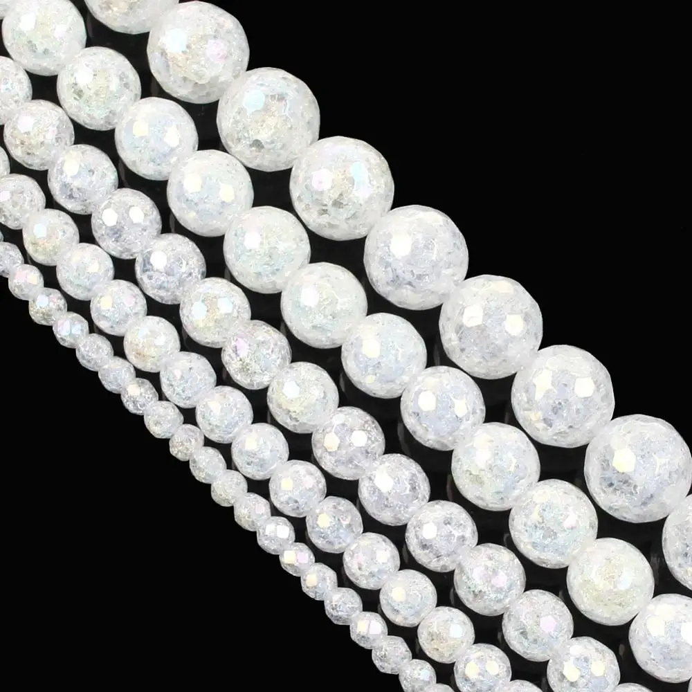 Натуральный камень белый трещины стеклянные хрустальные бусины на возраст от 6