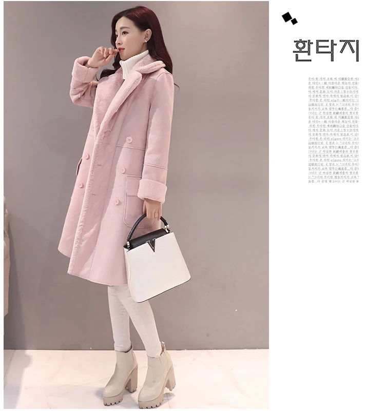 Winter Velvet Suede Jacket Coats Women Winter Outerwear Fashion Coat Thick Warm Faux Sheepskin Long Casual Female Overcoat