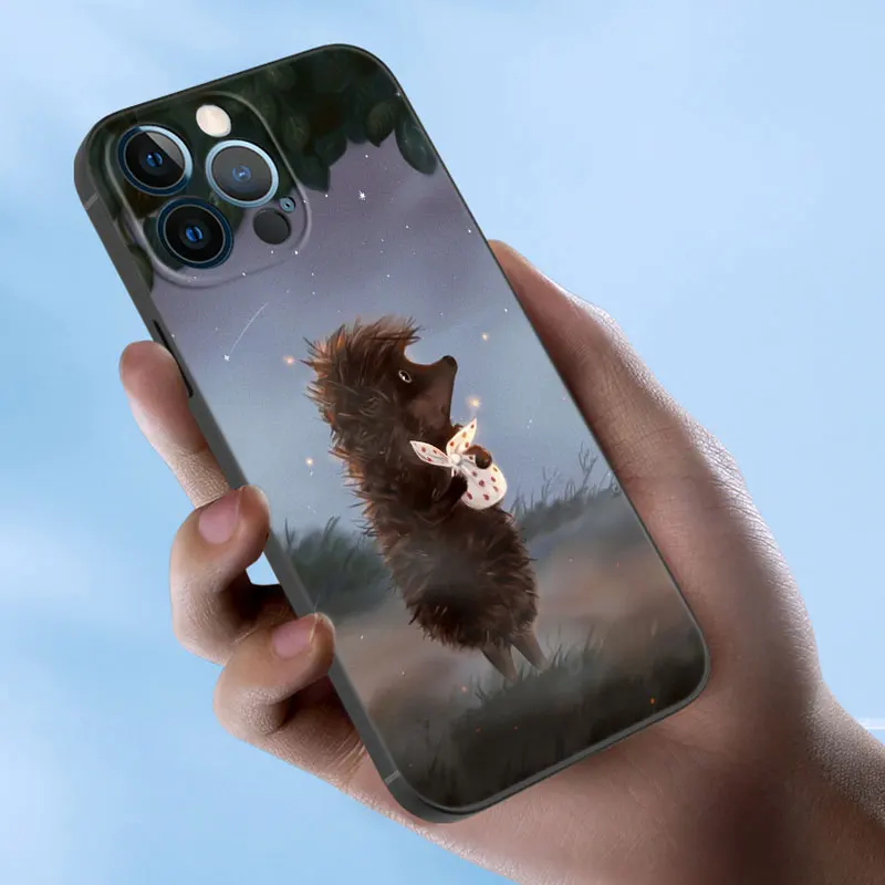 Чехол для телефона с рисунком ежика в тумане Apple iPhone 12 13 Mini 11 Pro Max XR X XS MAX 8 7 6S 6 Plus SE 5S