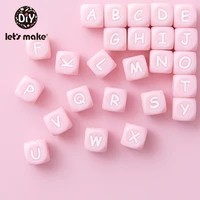 lets make 20pcs silicone letter beads silicone teether silicone aalphabet chewing necklace teething baby toys beading diy