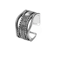 925 sterling silver jewelry fashion vintage wavy ring women opening index finger ring thai silver accessories