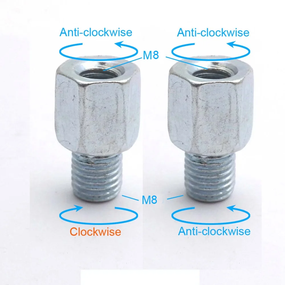 M8-M8 (L-L and L-R) 1 пара переходников для заднего зеркала скутера мотоцикла M10 10 мм M8 8 мм против часовой стрелки по часовой стрелке Левая Правая Рука резьба сменный винт - Цвет: M8-M8 (L-L and L-R)