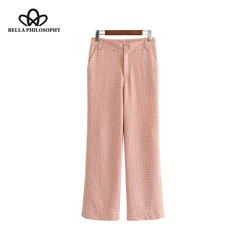 Luck A 2020 новые стильные клетчатые широкие брюки с клетчатыми карманами на молнии