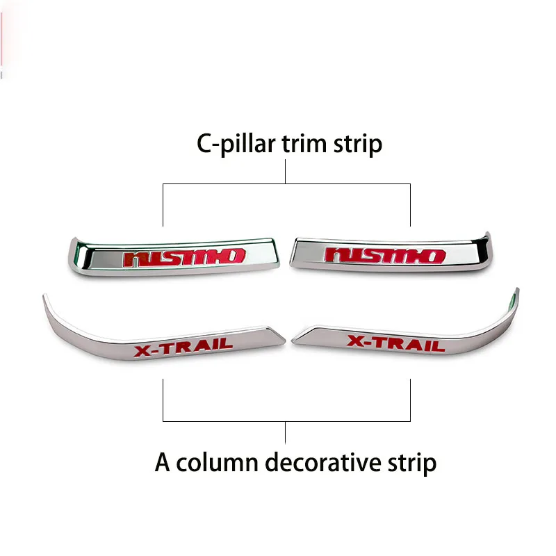 4pcs Для Nissan X trail T32 X-trail- AC колонки декоративные треугольные оконные колонки декоративные полосы яркое украшение автомобиля - Цвет: 4pcs