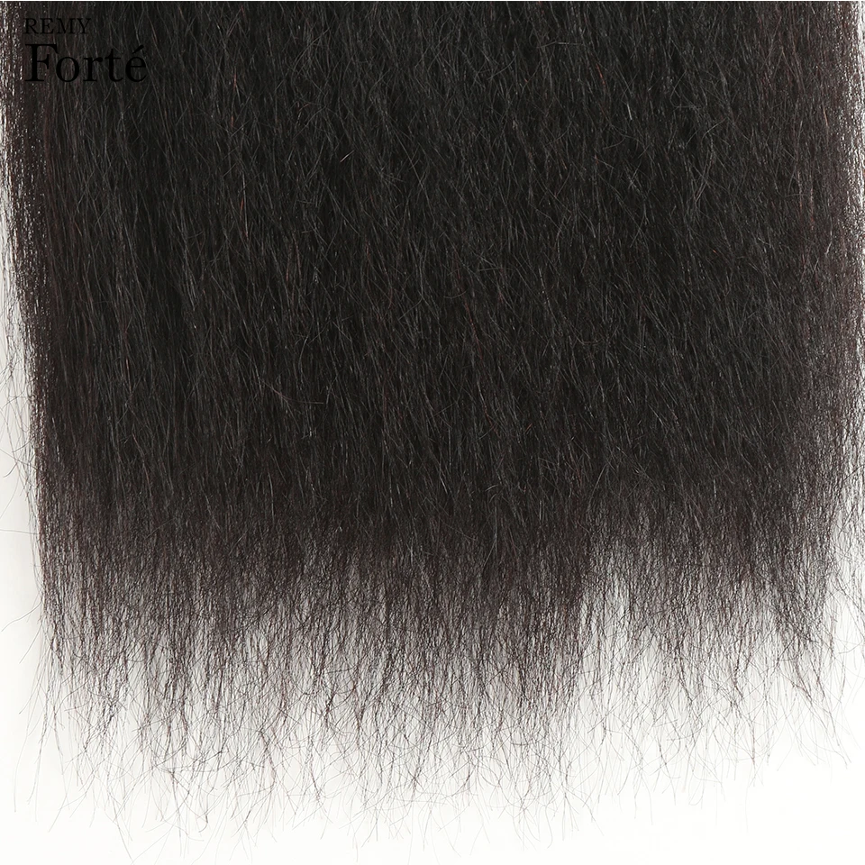 Прямые пряди Remy Forte Yaki с закрытием 30 дюймов человеческие волосы 3/4 пряди с закрытием Remy бразильские вплетаемые пряди