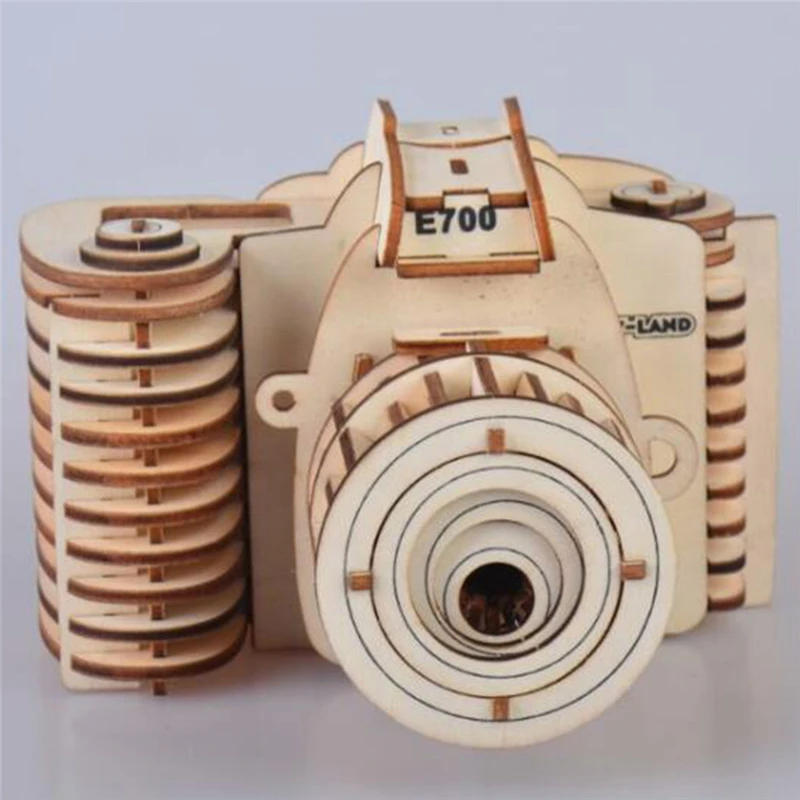

Puzzles Wooden 3D Jigsaw Camera Bridge Model Puzzle Toy Educational Jigsaw Assembly Puzzle For Kid Child Birthday Gifts