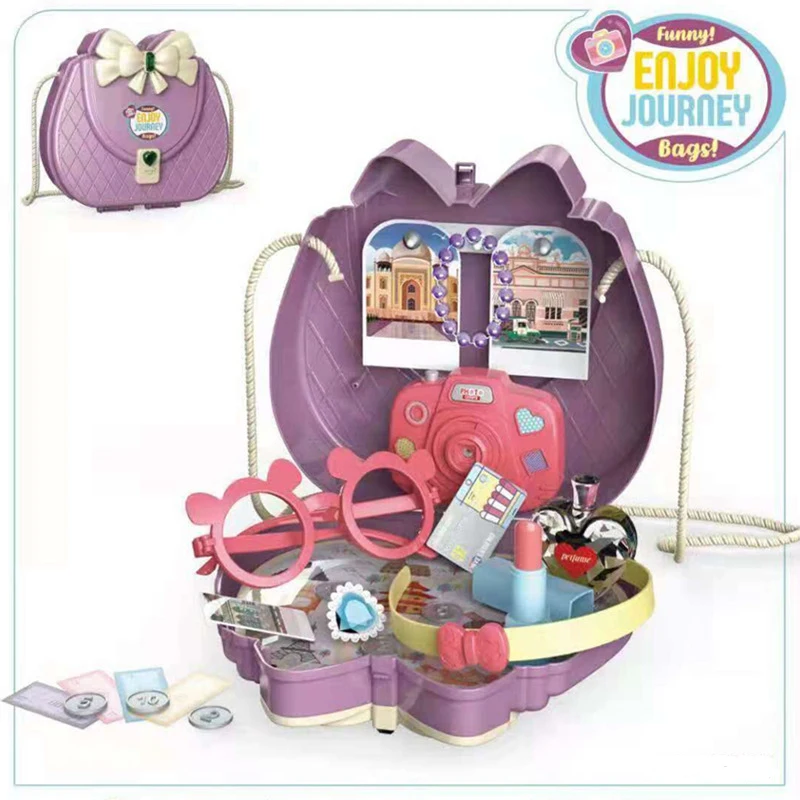 

Children Play House Simulation Jewelry Makeup Educational Early Childhood Candy Doctor's Play Toy Four-color Shoulder Bag Gift