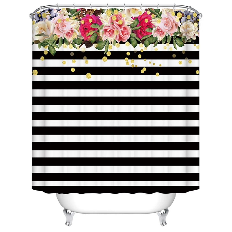 

rose flower shower curtain bathroom douche gordijn natuur drop shipping large shower curtain bath