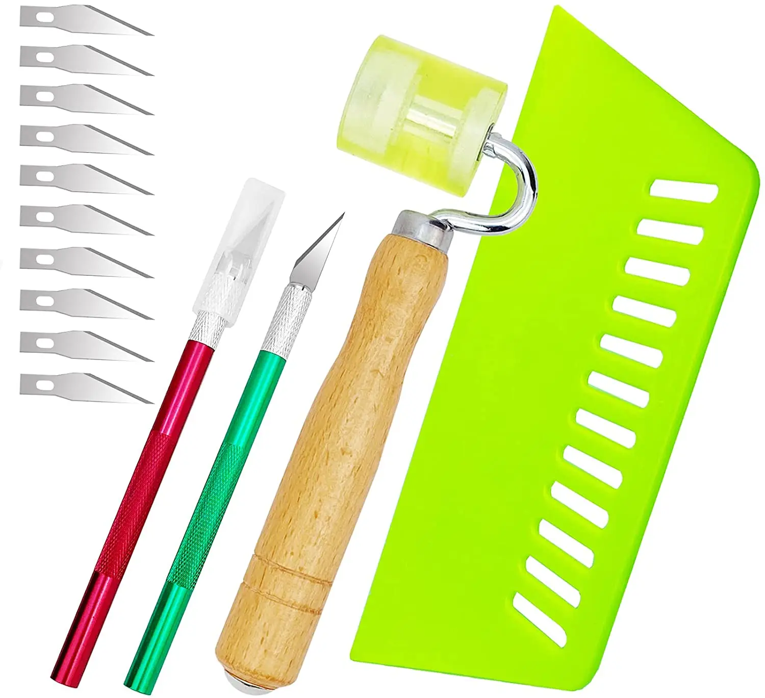 

Wallpaper kit, wallpaper smoothing tool kit, 2 craft knives, plastic scraper, sewing roller, used for bonding window film