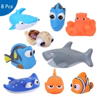 baby bath toys finding fish kids float spray water squeeze toys soft rubber bathroom play animals children bath clownfish toy