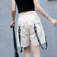 fashion women summer streetwear shorts female casual high waist drawstring cargo short pant ladies plus size loose shorts