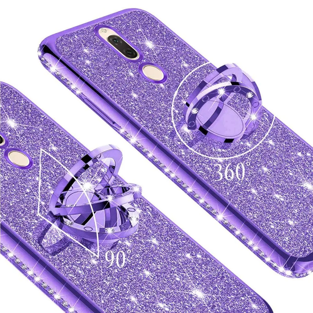 Diamond Case for OPPO RENO 2 Z 10x Zoom F11 F9 Pro A9 A5 2020 Cover For Realme X2 5 3 XT C2 C1 A1K Glitter Ring | Мобильные телефоны