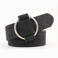 women leather belt newest round buckle belts female leisure jeans wild without pin metal buckle women strap belt
