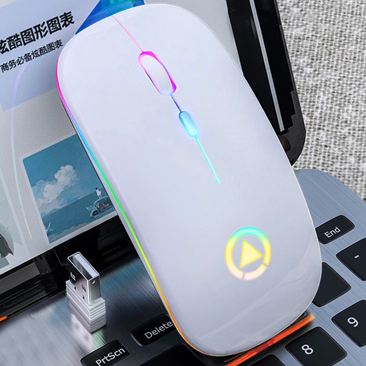 Оптическая USB беспроводная Бесшумная мышь с приемником 2 4 ГГц супер тонкая