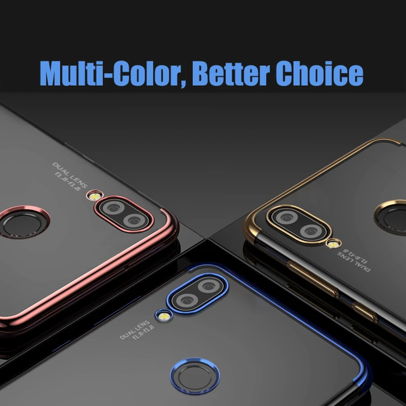 Мягкие чехлы для телефонов Huawei Honor 8X Роскошные ультра тонкие прозрачные из ТПУ 360