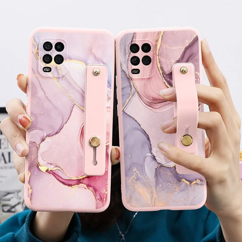 

Wrist Strap Cases For Xiaomi Mi 10T A3 9T 11 Lite Redmi Note 9 10 10S 9S 8 7 8T 5 Pro 9A 9C Poco X3 NFC M3 F3 Marble Coques Etui