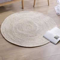 jute handmade creative for household natural rattan round carpet for bedroom and living room