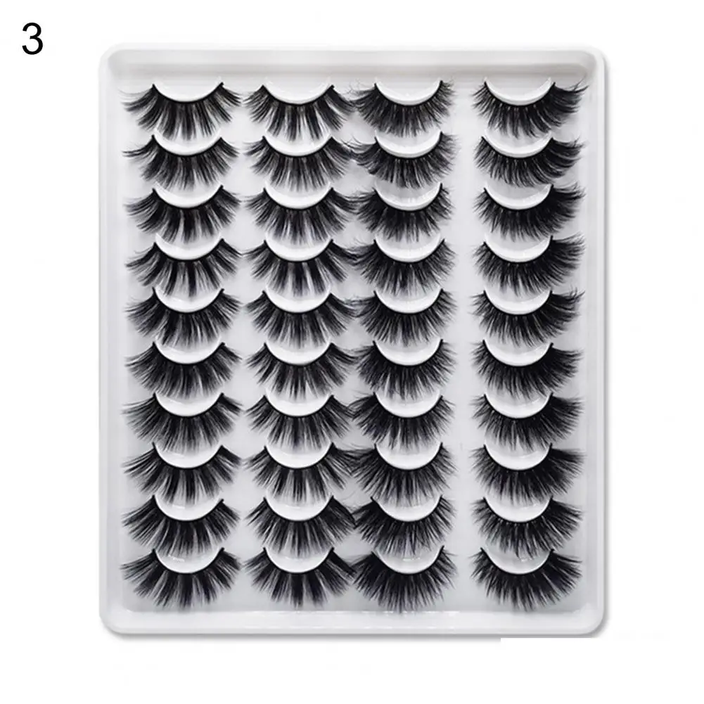 

20 Pairs 6D Faux Mink Hair Natural False Eyelashes Extension Makeup Supplies