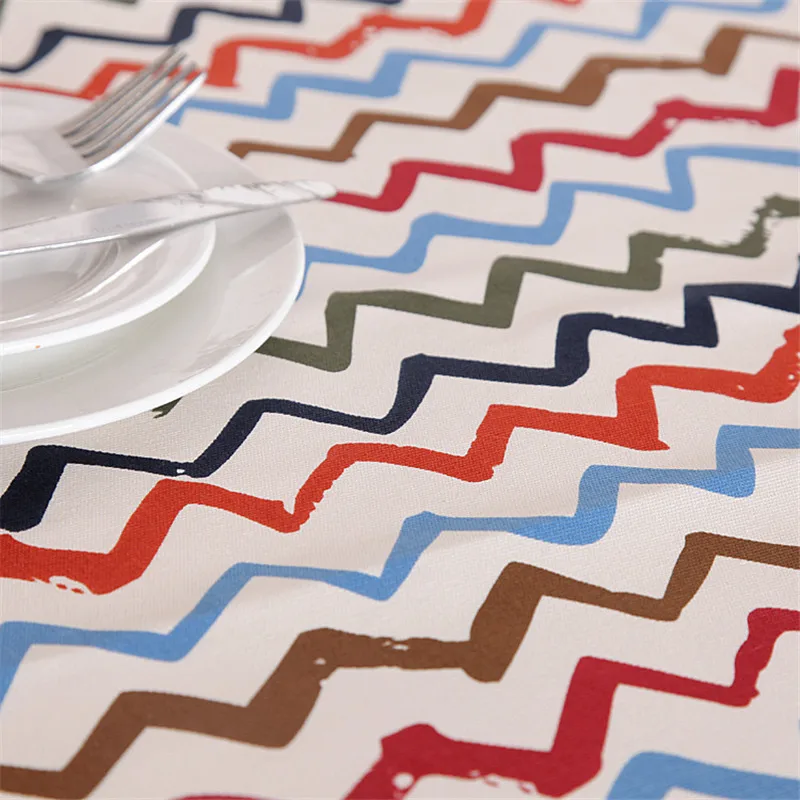 Скатерть в разноцветную полоску национальном стиле качественная мягкая льняная