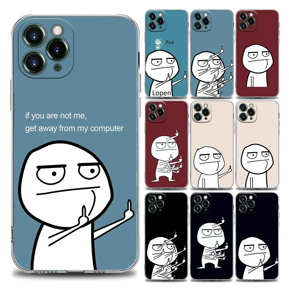 Прозрачный чехол для телефона с изображением забавного человека среднего пальца