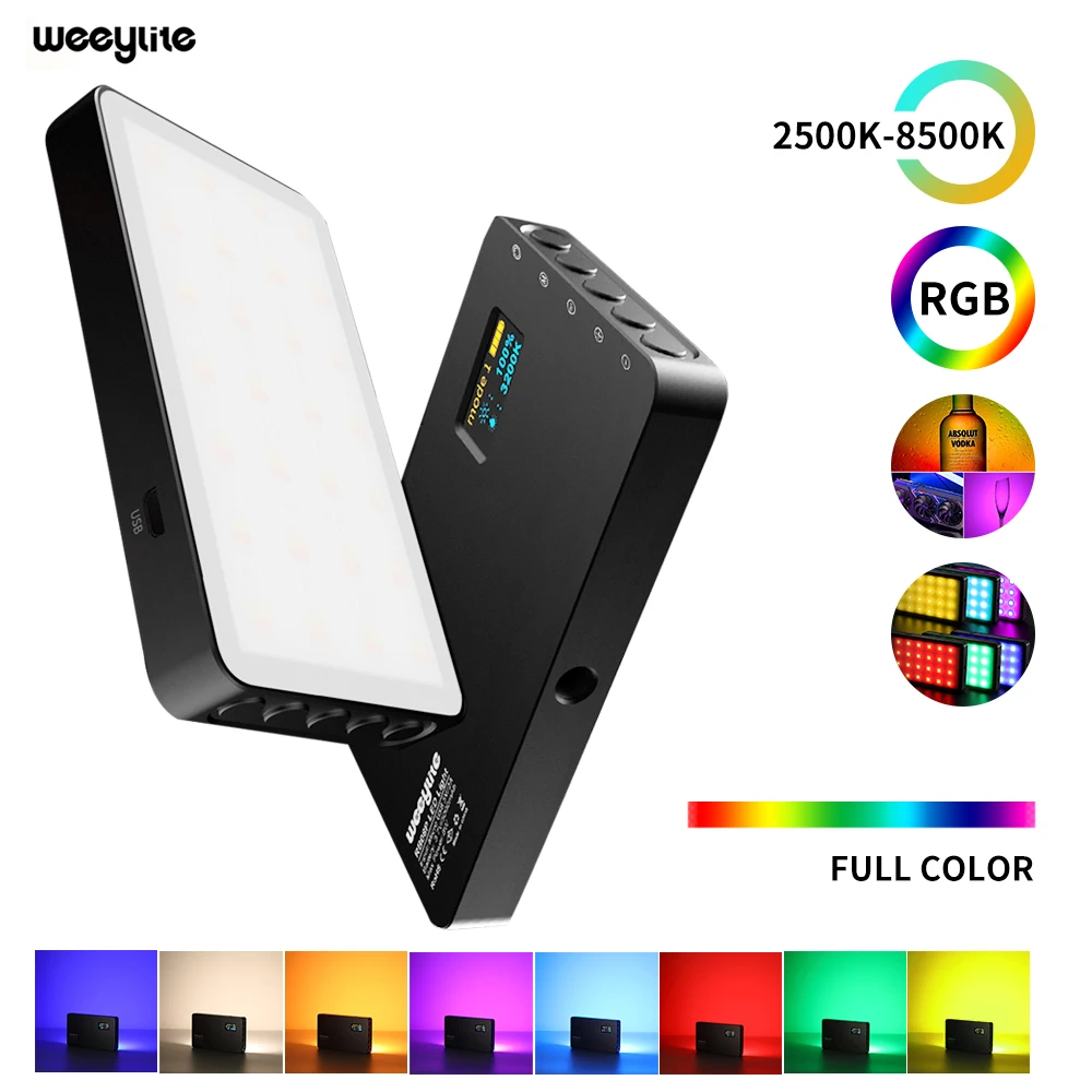 VILTROX Weeylife RB08P мини видео светильник свет RGB 2500 8500K Портативный заполнясветильник