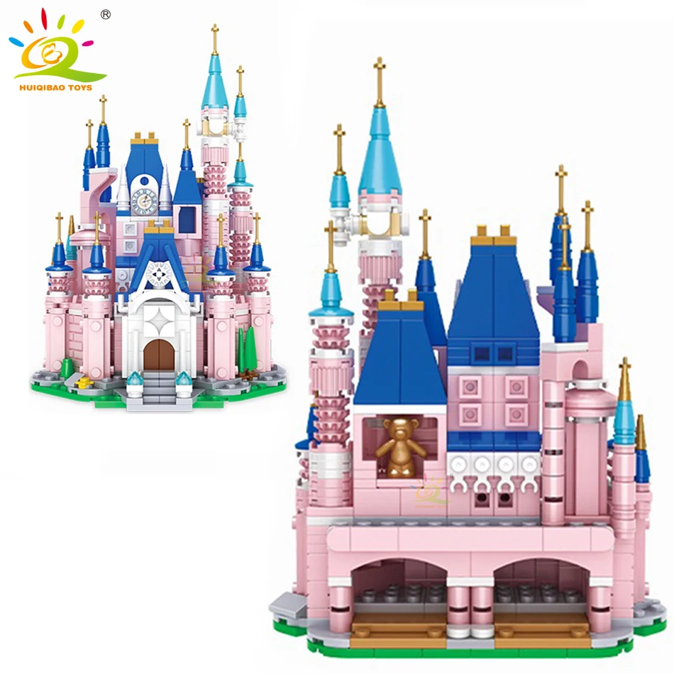 HUIQIBAO 596 шт серия друзей принцесса розовый замок мечты строительные блоки для