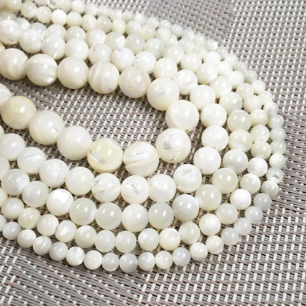 

100% Natural Loose Beads Freshwater Pearl Shell Mother Round For DIY Jewelry Making Necklace Earring Accessories 4 6 8 10 12MM