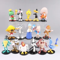 16pcsset home decoration ornaments 7 10cm looney tunes bugs bunny figure model collection home decor figure toys for adult kids
