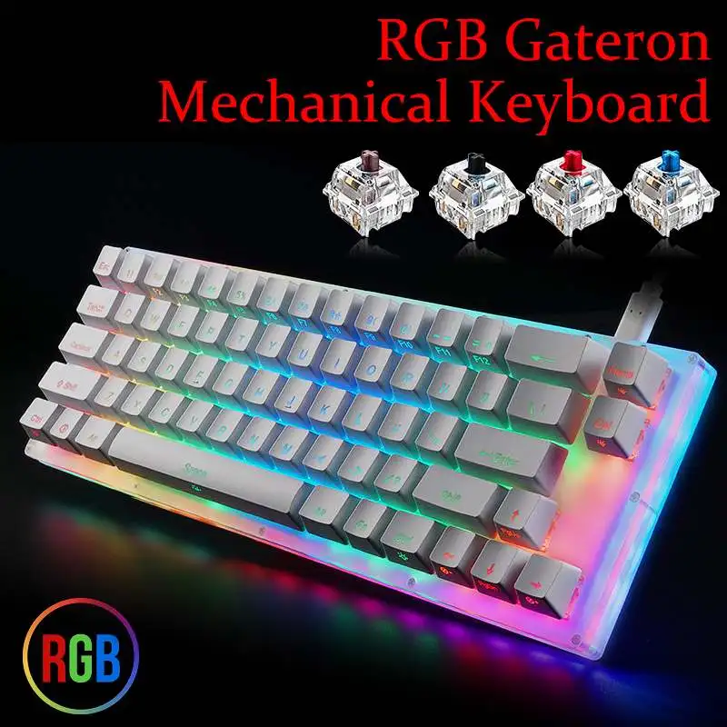 66Key клавиатура Tyce C Проводная RGB подсветка переключатель Gateron Механическая