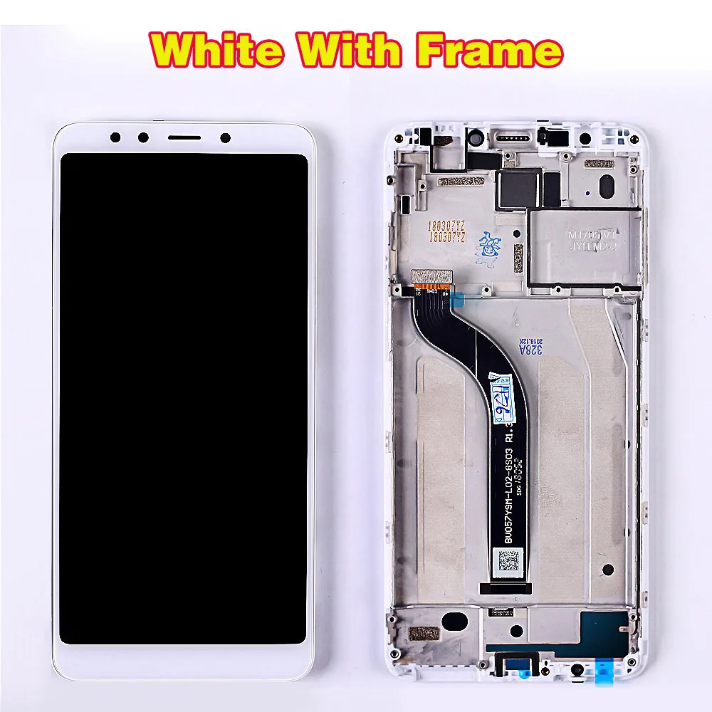 White with Frame AAA 5,7 дюймовый ЖК-дисплей для XiaoMi Redmi 5 дигитайзер в сборе рамка сенсорный экран с олеофобным покрытием+ 10 мультитач - Цвет: White with Frame