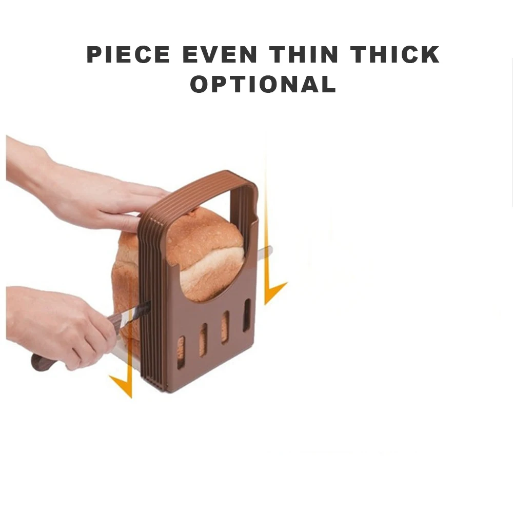 1 шт. практичная ломтерезка для тостов хлеба пластиковый складной коричневый нож