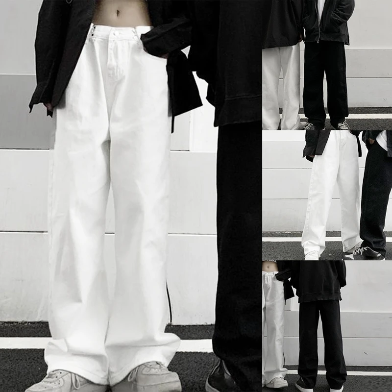 

Women's Fashion All-Match Straight Loose Wide Leg Pants Mopping Denim Pants