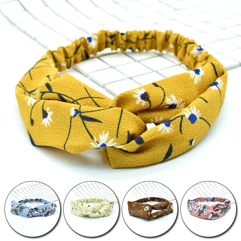 

Top Knot Headband Hair Accessories for Girl Slip Elastic Cross Silk Hairband Stay on Knotted Satin Head Band Hair Band for Women