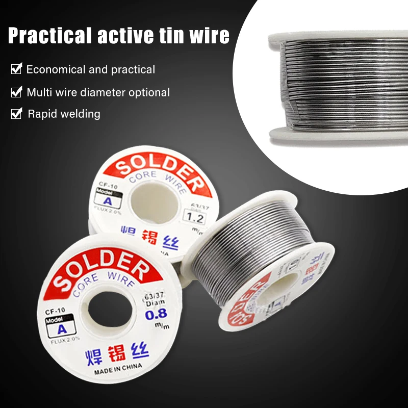 

100g 0.8/1.0/1.2mm Content Tin Lead Tin Wire Rosin Solder Soldering Wire Roll Primary Purity Soldering Wire with Flux