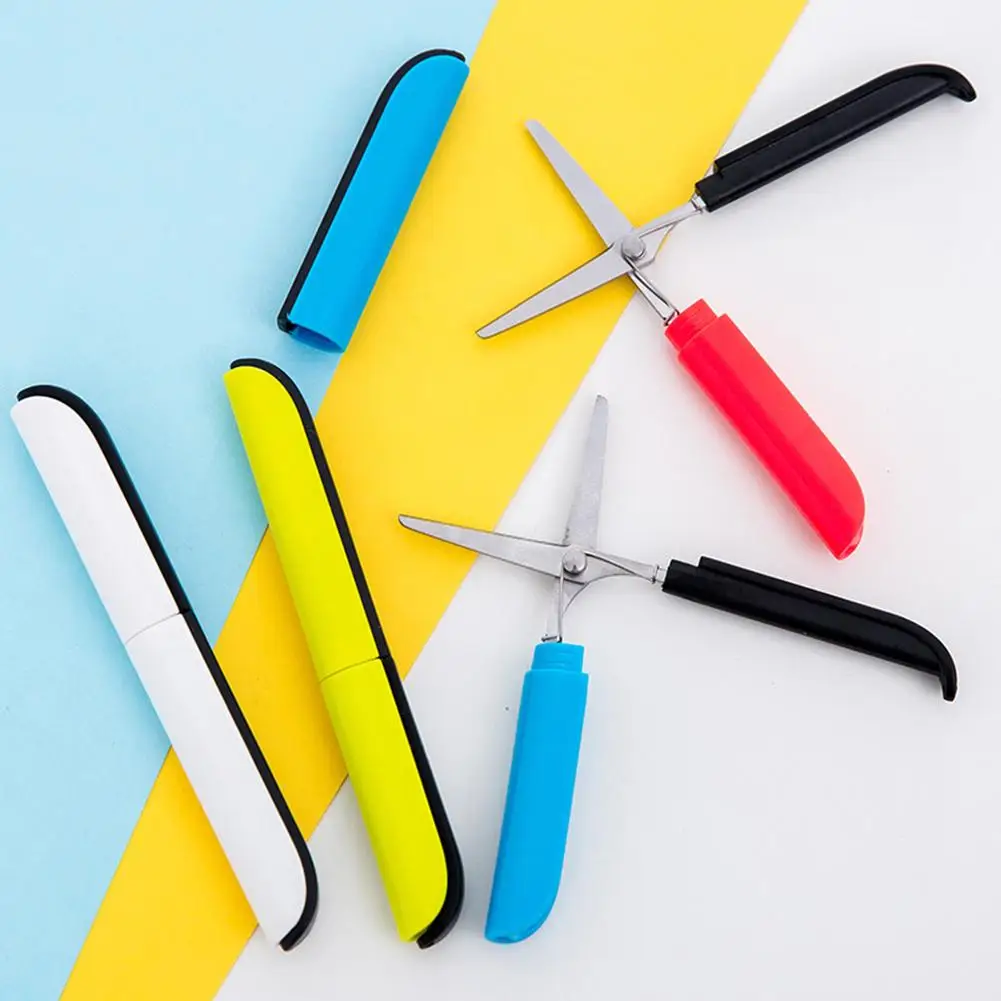 Портативная ручка для школьных ножниц с чехлом многофункциональные ножницы