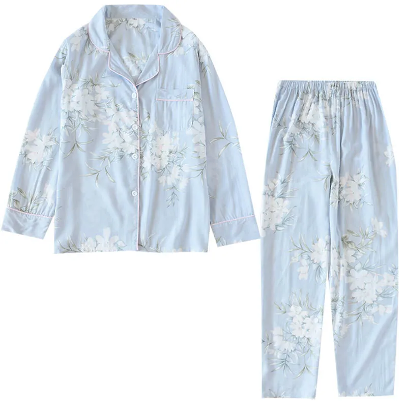 Pajama Set Casual Sleep Wear Sets Long Sleeves Turn-down Collar Home Clothes Women Summer Homewear | Женская одежда