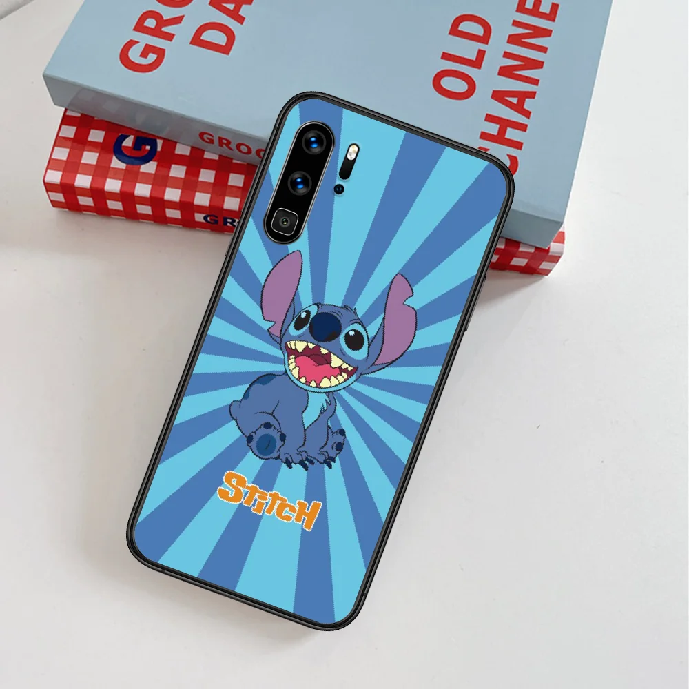 

Cute Stitchs Cartoon Couple Lovers Phone Case For Huawei P Mate Smart 10 20 30 40 Lite Z 2019 Pro black Hoesjes 3D Cell Silicone