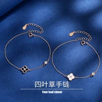 guangyao 15g korean east gate simple new four leaf grass bracelet temperament student lucky grass girl bracelet female