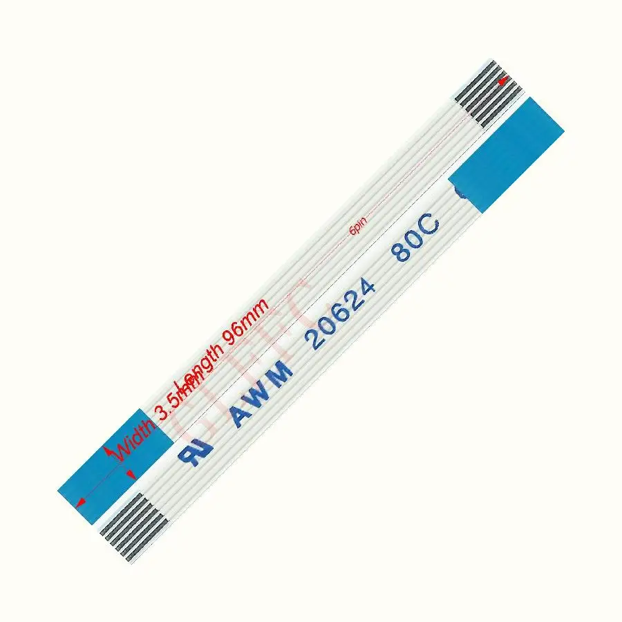 6pin 0 5 Шаг 96 мм 500 B Тип Гибкий плоский кабель FFC awm 20624 ROHS для TTL LCD DVD Компьютера|Кабели