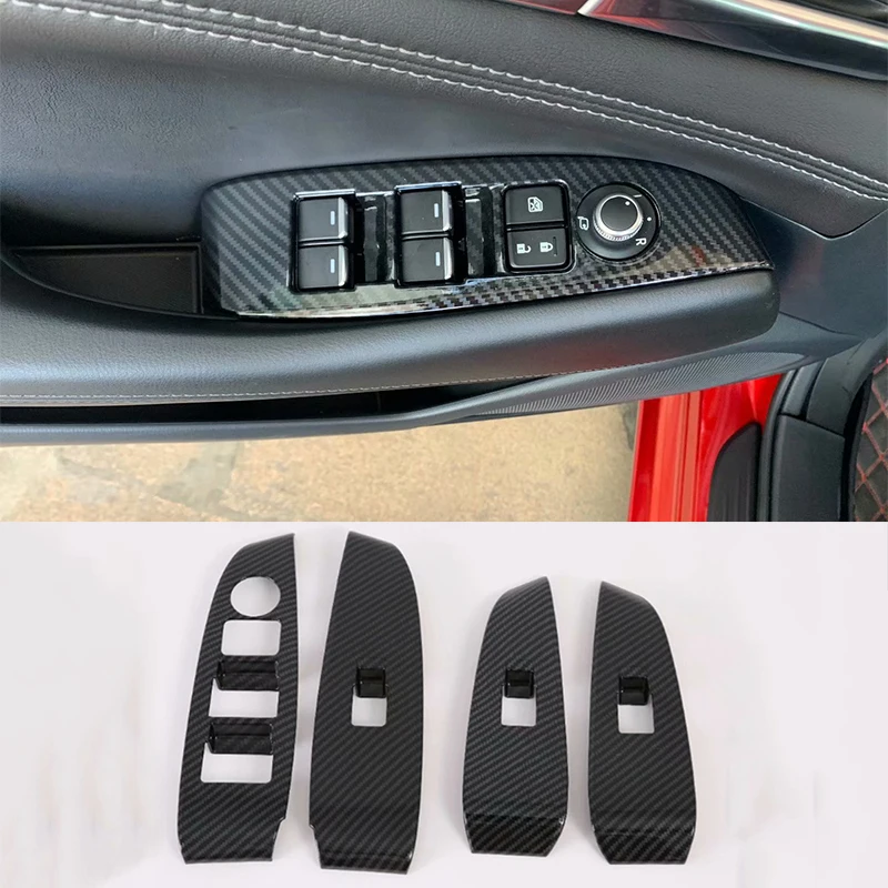 ABS 4pcs Door Armrest Window Lift Button Control Panel Cover Trim Inner For Mazda 6 Atenza 2019 2020 Accessories | Автомобили и