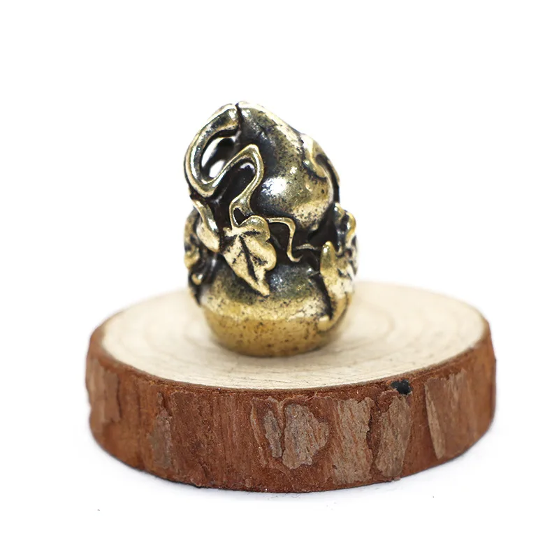 Античная твердая латунная тыква фигурки ретро медное животное чай домашнее