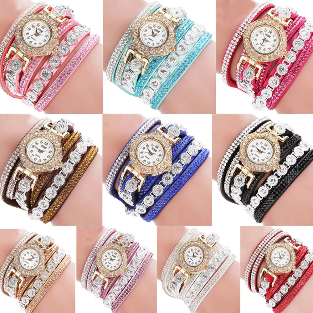 

New Pu Leather Strap Watch Ladies Luxury Diamond Small Dial Watches Women Fashion Wristwatches Wrist Jewelry Reloj Mujer