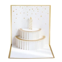 1pcs three dimensional birthday card 3d greeting cards handmade with birthday envelope cake supplies diy for anniversary pa t4f3