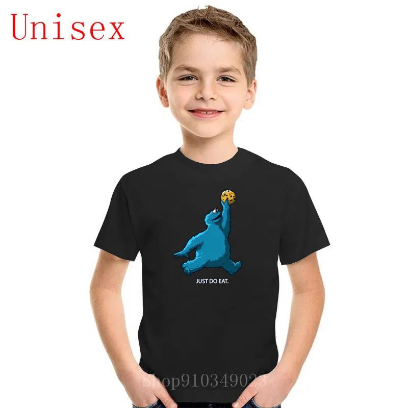 Новинка детские футболки с принтом Улица Сезам печенья Мон тестер надпись Just do eat