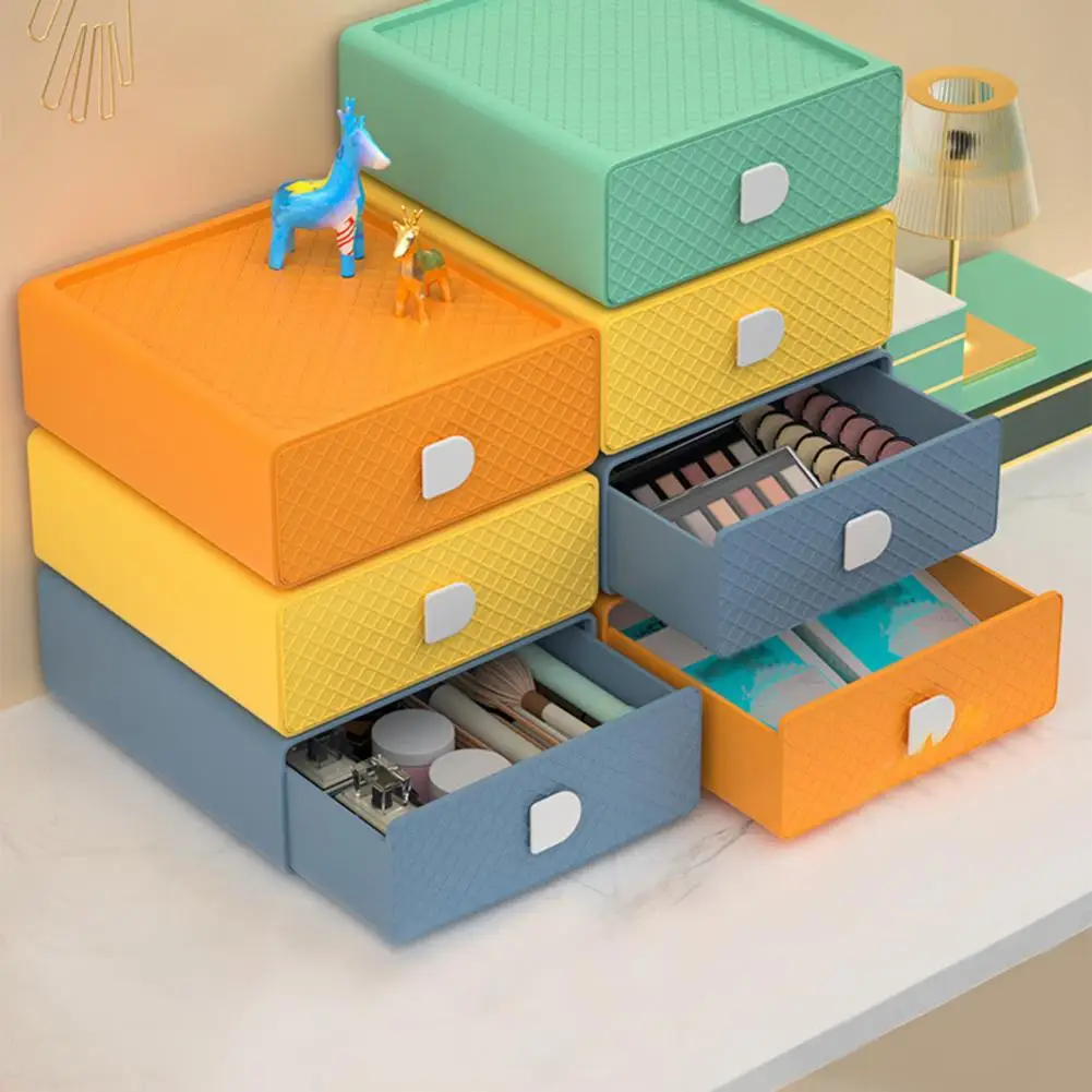

Dust Resistant Decorative Large Capacity Stackable Storage Drawer for Desktop