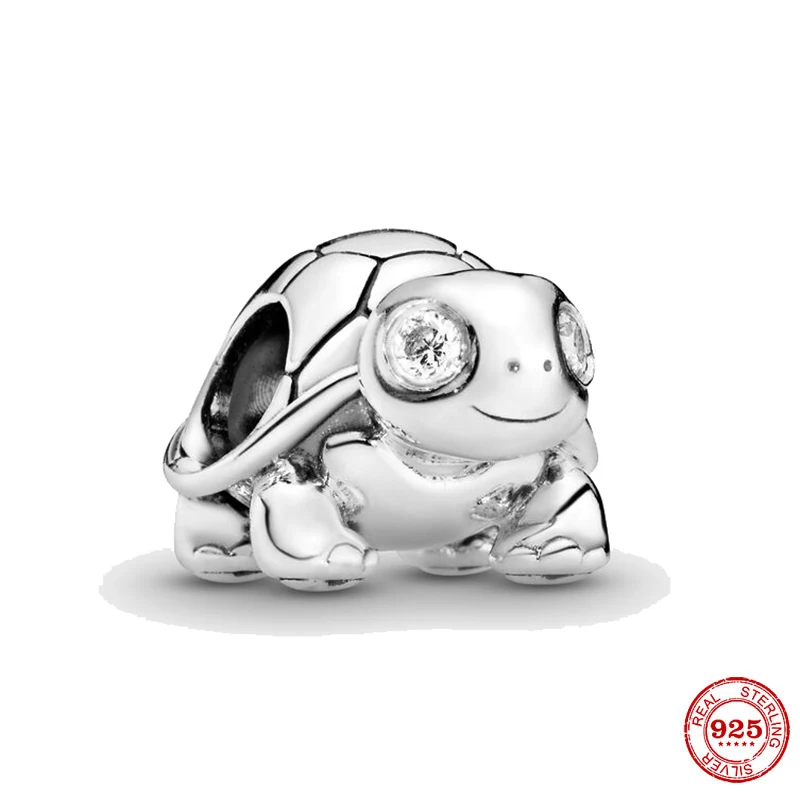 

New 925 Sterling Silver Bead Little Turtle Charm DIY fine beads Fit Original Pandora Charms Bracelet Jewelry 2021 Dropshipping