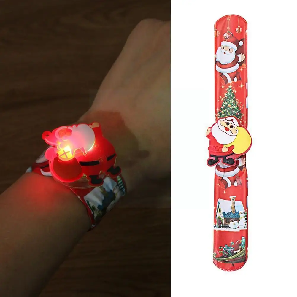 

Led Luminous Christmas Bracelet Glowing Bracelet Santa Supplies Snowman Party Year Ornament New Gift Xmas Toy Clap Ring I6d6